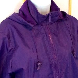Totes Raincoat Cozy Fleece Lining Zip-Off Hood